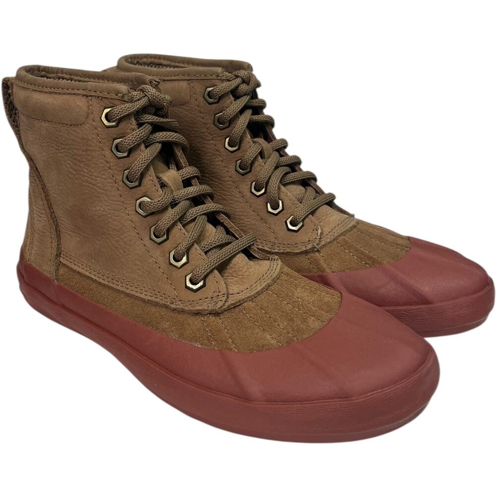 LL Bean Bar Harbor Duck Boots Womens 7M Brown Leather Suede Rain Ankle Outdoor